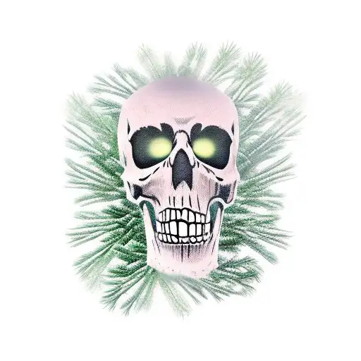 Death Face Made Of Only Pine Needles No Skull