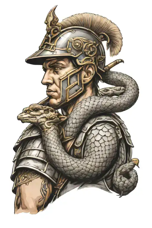 Roman Soldier With A Snake And Black
