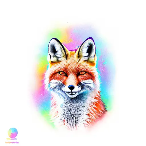 Realistic Red Fox Melts Into Rainbow Owl