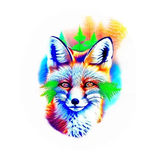 Realistic Red Fox Melts Into Peaceful Forest With Ferns