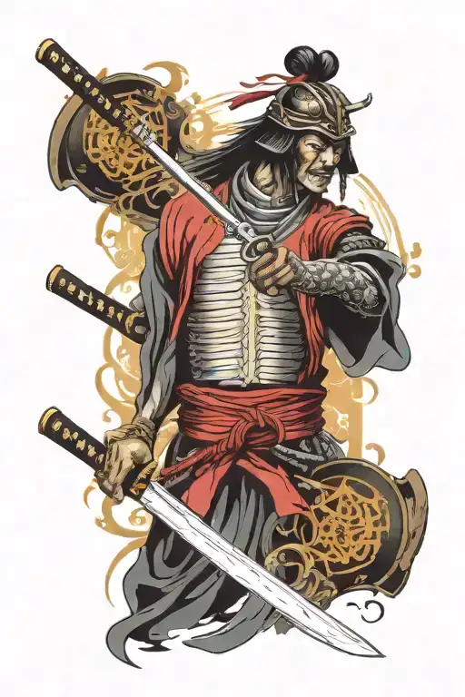 Samurai And A Katana With A Shrine Domain Expansion