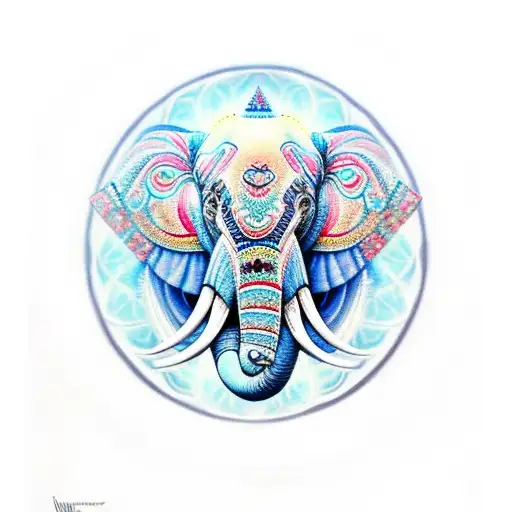 Elephant Mandala Blue Eyes