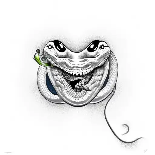 Snake With Rose Coming Out Of Mouth