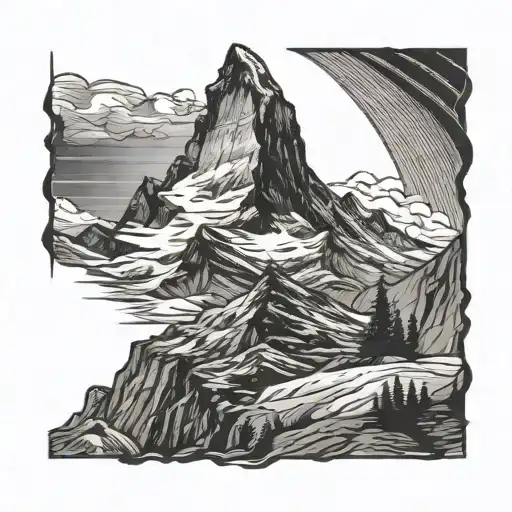 Matterhorn Mountain Range Silhouette