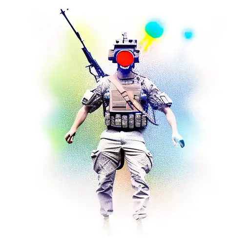 A Military Glowing Solider