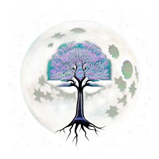 Tree Of Life Waterfall Moon