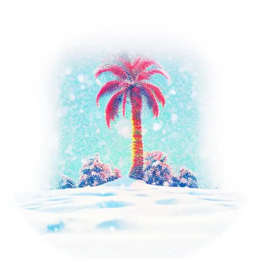 Palm Tree In Snow