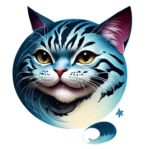 Friendly Cheshire Cat As The Moon