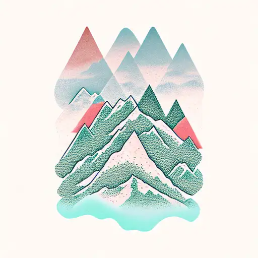 Mountain Peak Surrounded By Trees