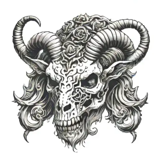 Skull Satanic Goat Head