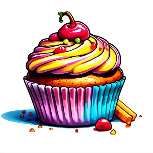 Cupcake And Small Fry Cartoon Caracter