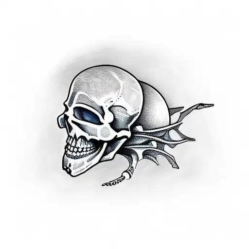 Desperate Skeleton Looking At The Sky