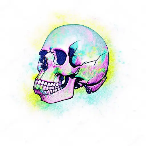 Colourful Tree On A Skull