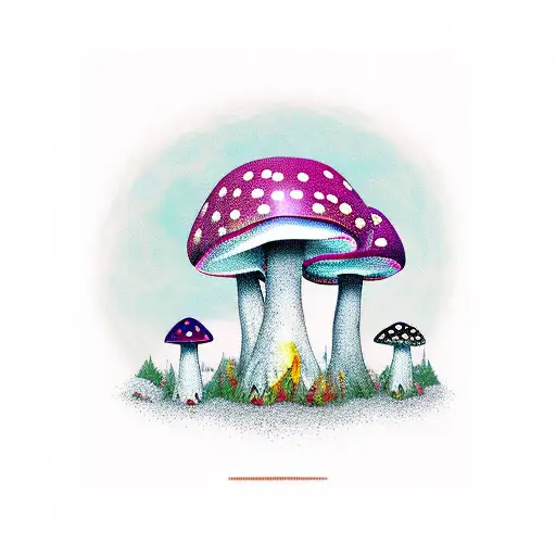 Mushroom Forest With Animals