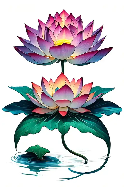 Lotus Flower With Mantra