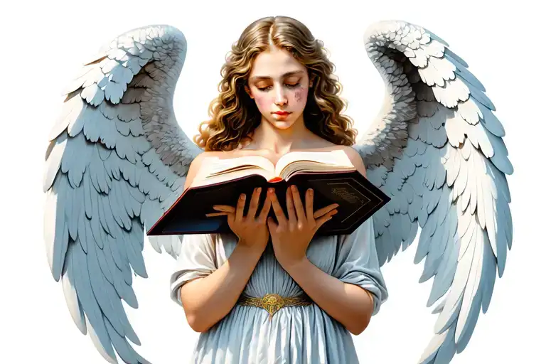 Angel Holding A Book Open In Front