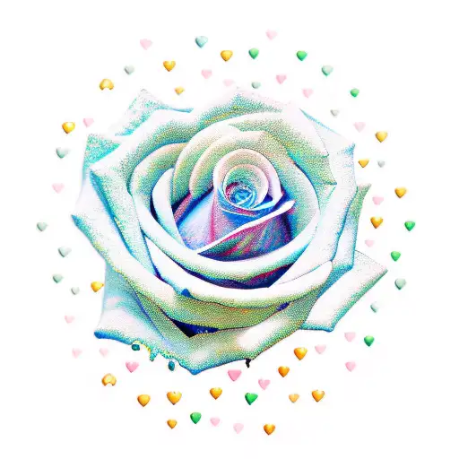 Hopeful Rose Bud With Hearts