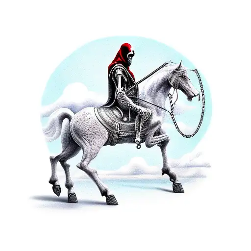 Grim Reaper Riding A Chain Carousel