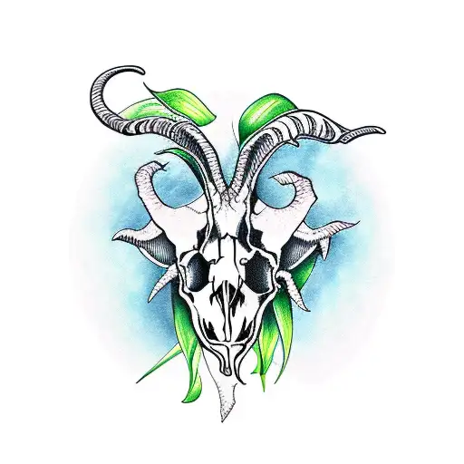 Lily Of The Valley Goat Skull
