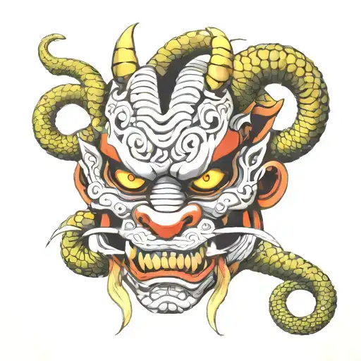 Snake Japanese Oni Mask