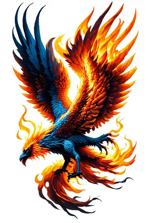 Phoenix Rising From Flames