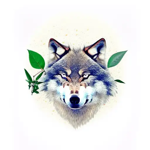 The Wolf Is Sleeping With A Jasmine Flower Growing Next To It