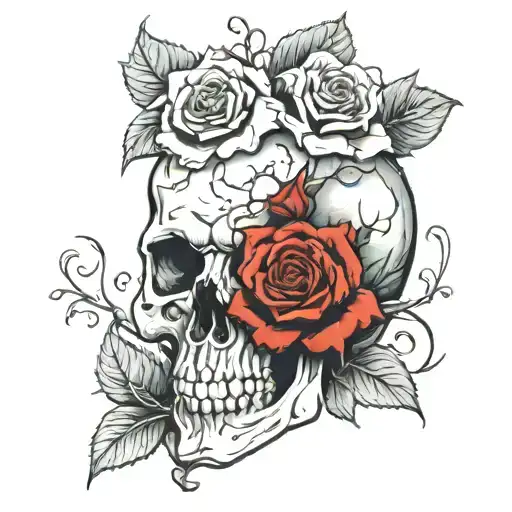 Skull And Roses Growing