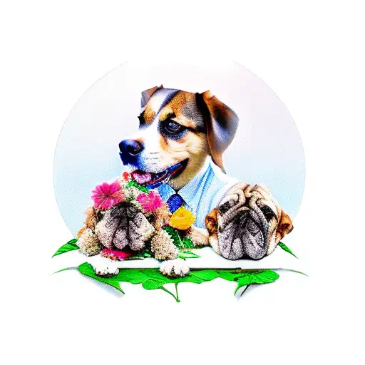 Man Giving Dog A Flower