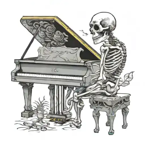 Skeleton Playing Piano