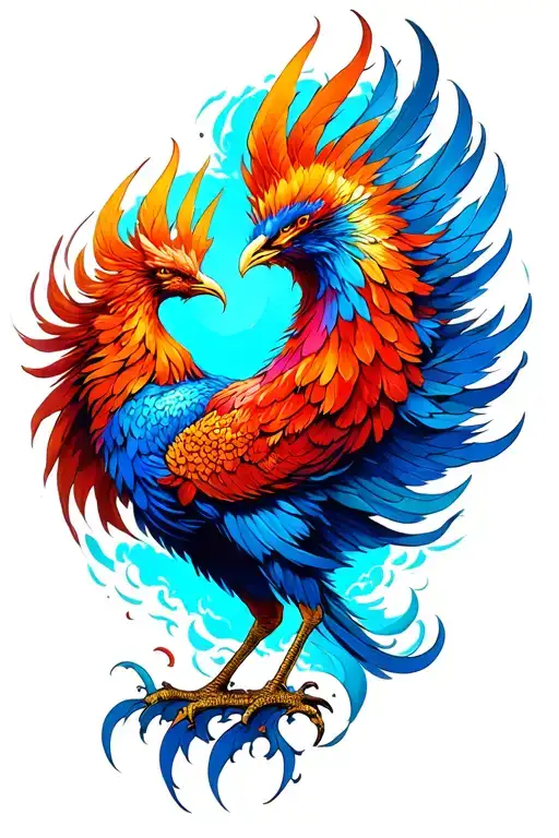 Intricate Fine Line Pheonix Rising