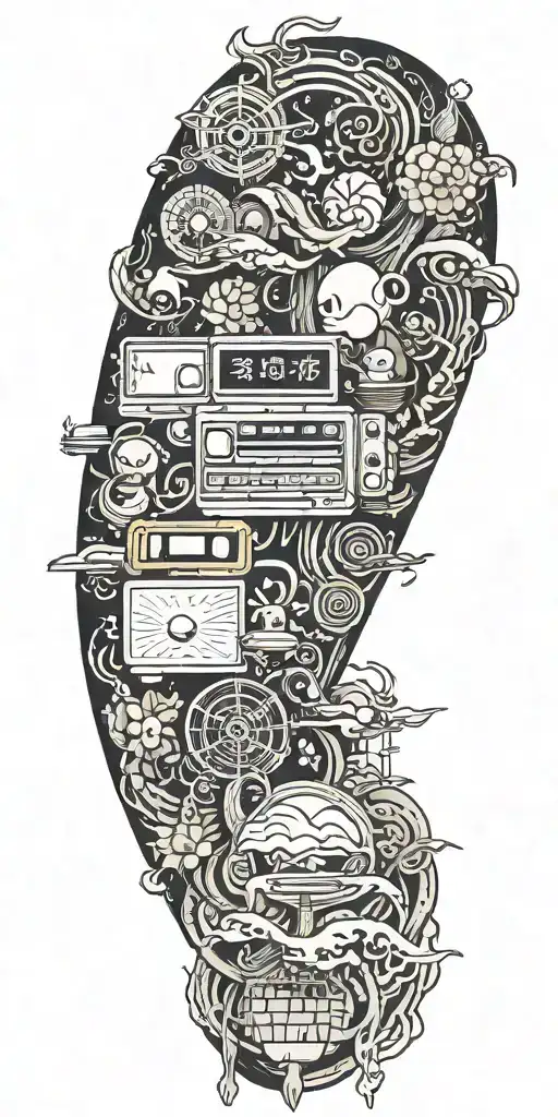 Traditional Japanese Tattoo Design Inspired By Computers
