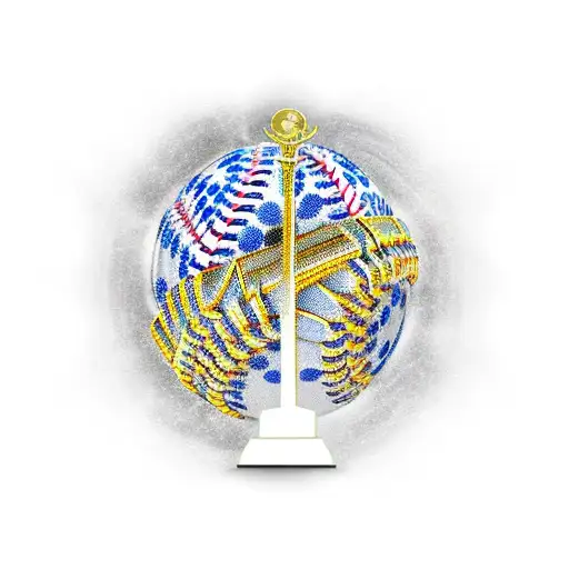 World Series Trophy With A Baseball Stadium Background