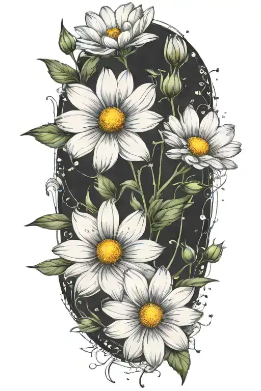 Daisys Cosmos Flowers No Background Black