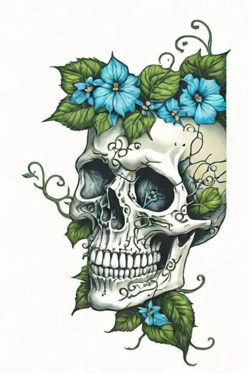 Skull And Ivy Vines