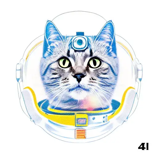 Black Cat With Astronaut Helmet