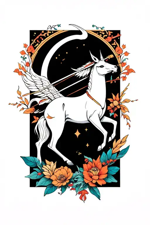 Sagittarius Arch Fine Line With Other Elements