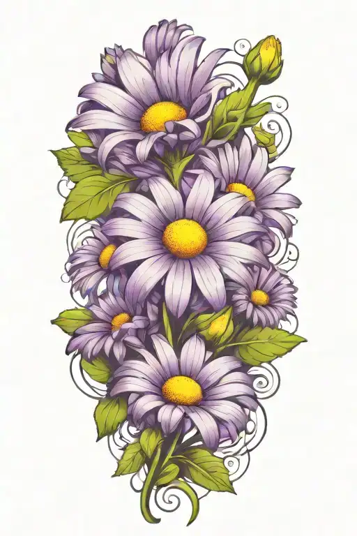Vibrant Purple Daisy Flowers