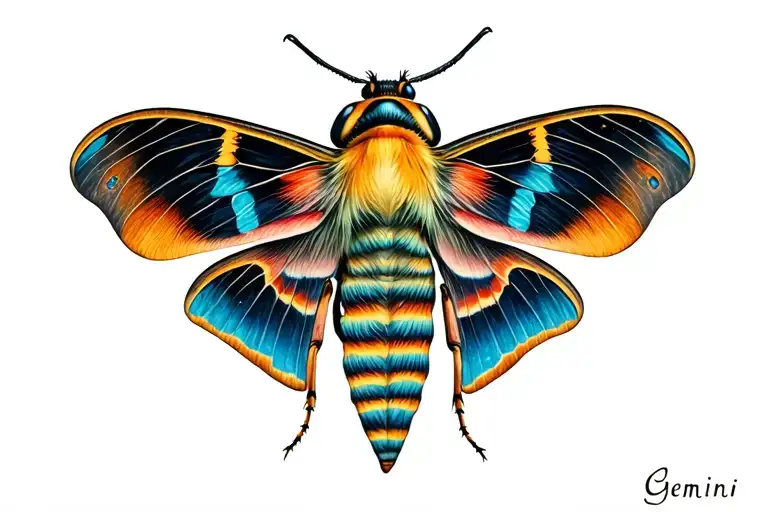 Moth With Gemini Symbol