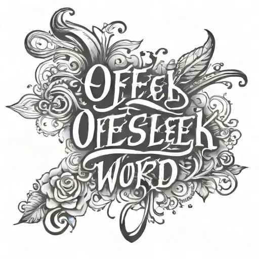 Offsleek Word In Black Ink Lettering