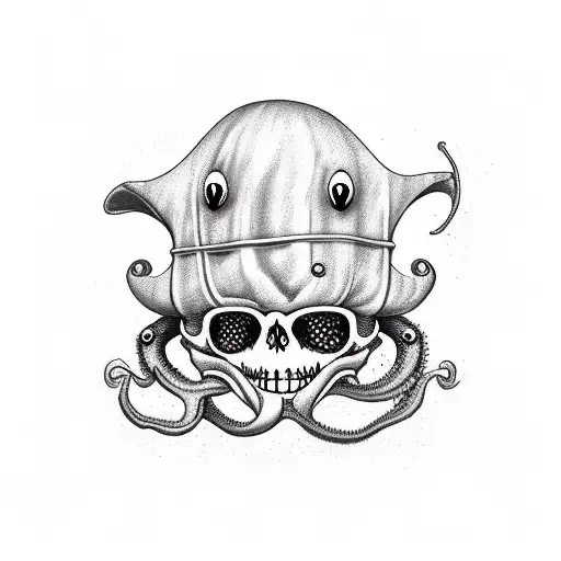 Bad Pirate Octupus With Red Eyes
