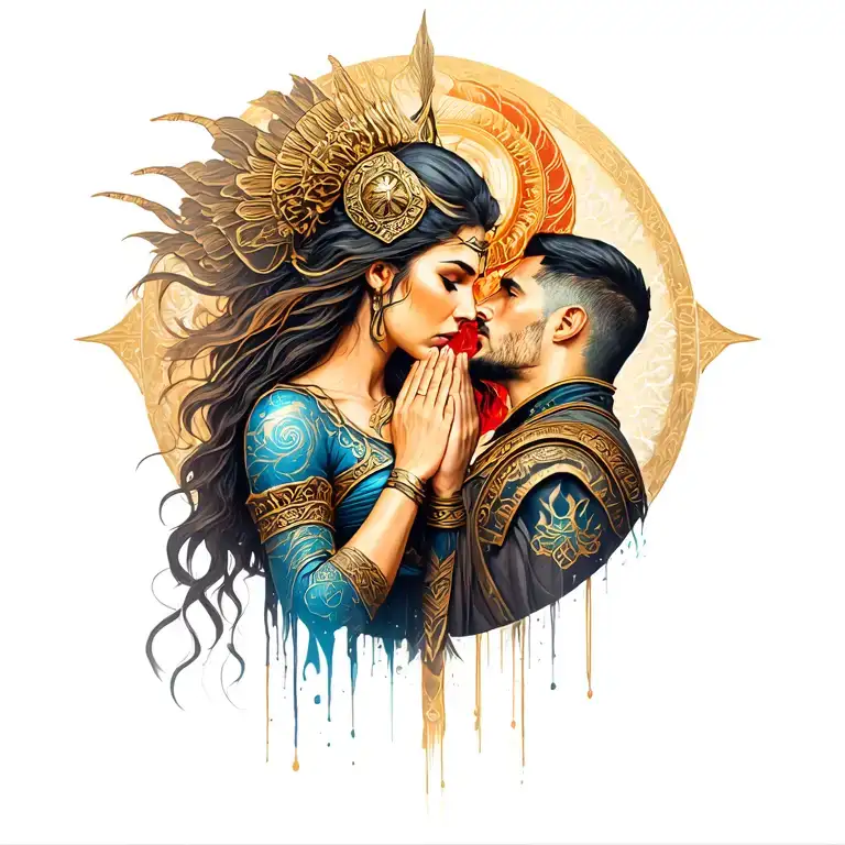 Female Warrior Praying Over Male Warrior