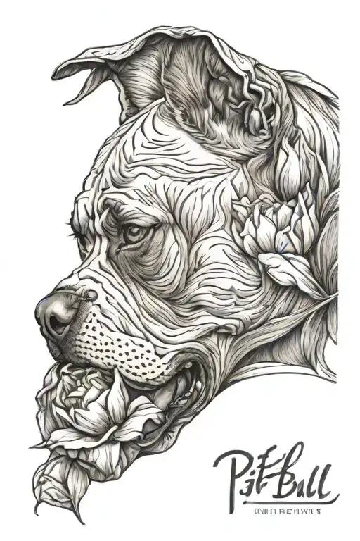 Pit Bull Made Up Of A Tulip Flower