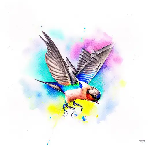 Swallow Bird Watercolor
