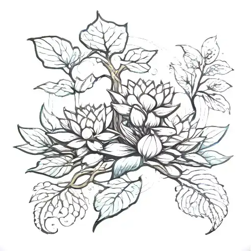 The Lotus Flower Becoming A Tree Of Life Protected With Energy