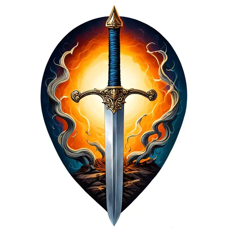 Sword Pointed Down Into Ground