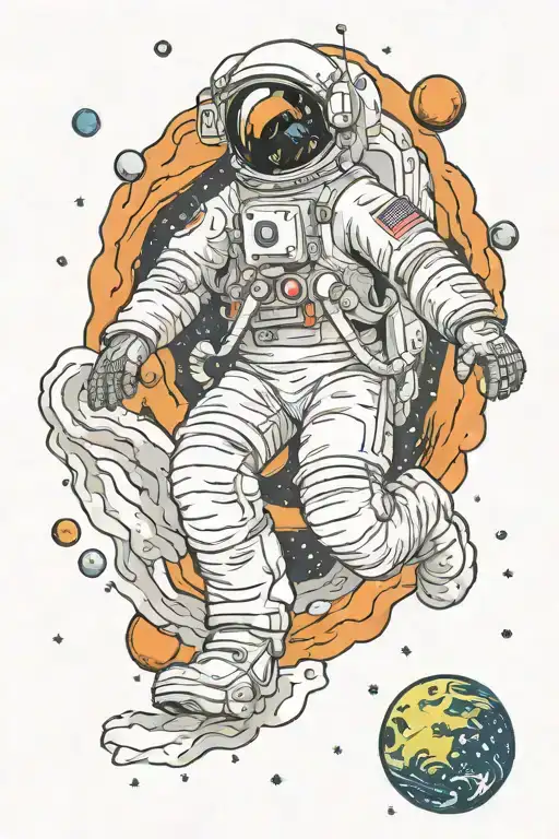 Astronaut Floating In Space With Earth In The Background