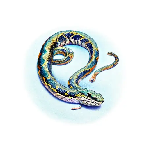 2D Small Snake Serpentine View From Above