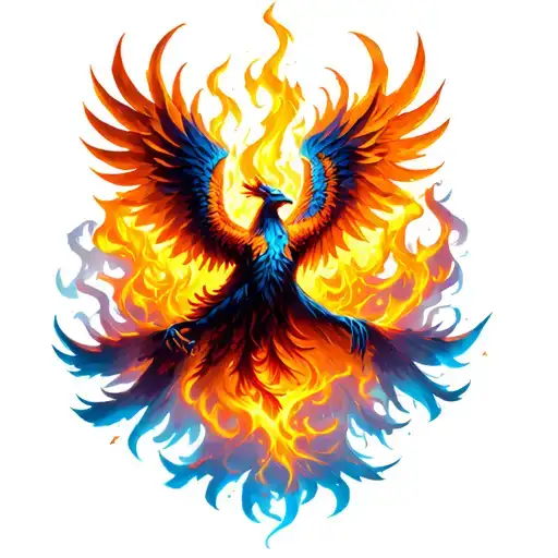 Phoenix Rising From Flames