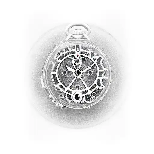 A Pocket Watch With Gears And Cogs Forming A Tree Of Life