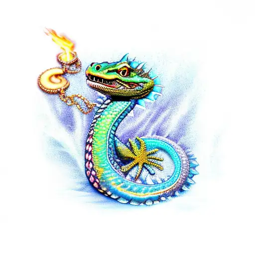 Water Dragon With Chains